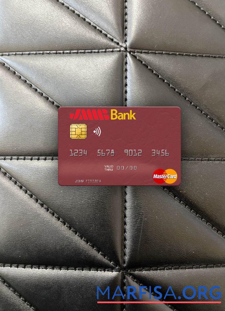Blank Tunisia JMMB Bank mastercard photolook front download for verification